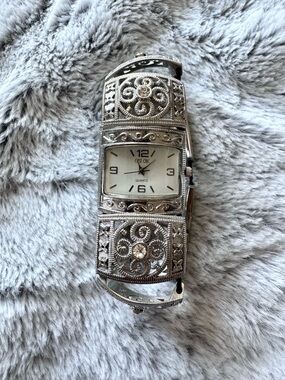 Ornate Silver Bracelet Watch